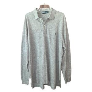 Polo by Ralph Lauren Heather Gray Long Sleeve Mens Polo Size XLT
